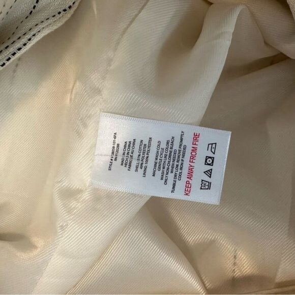 JASON WU Pin Stripped Cropped Jacket with Pockets in Cream SZ Small Blazer - Picture 10 of 12